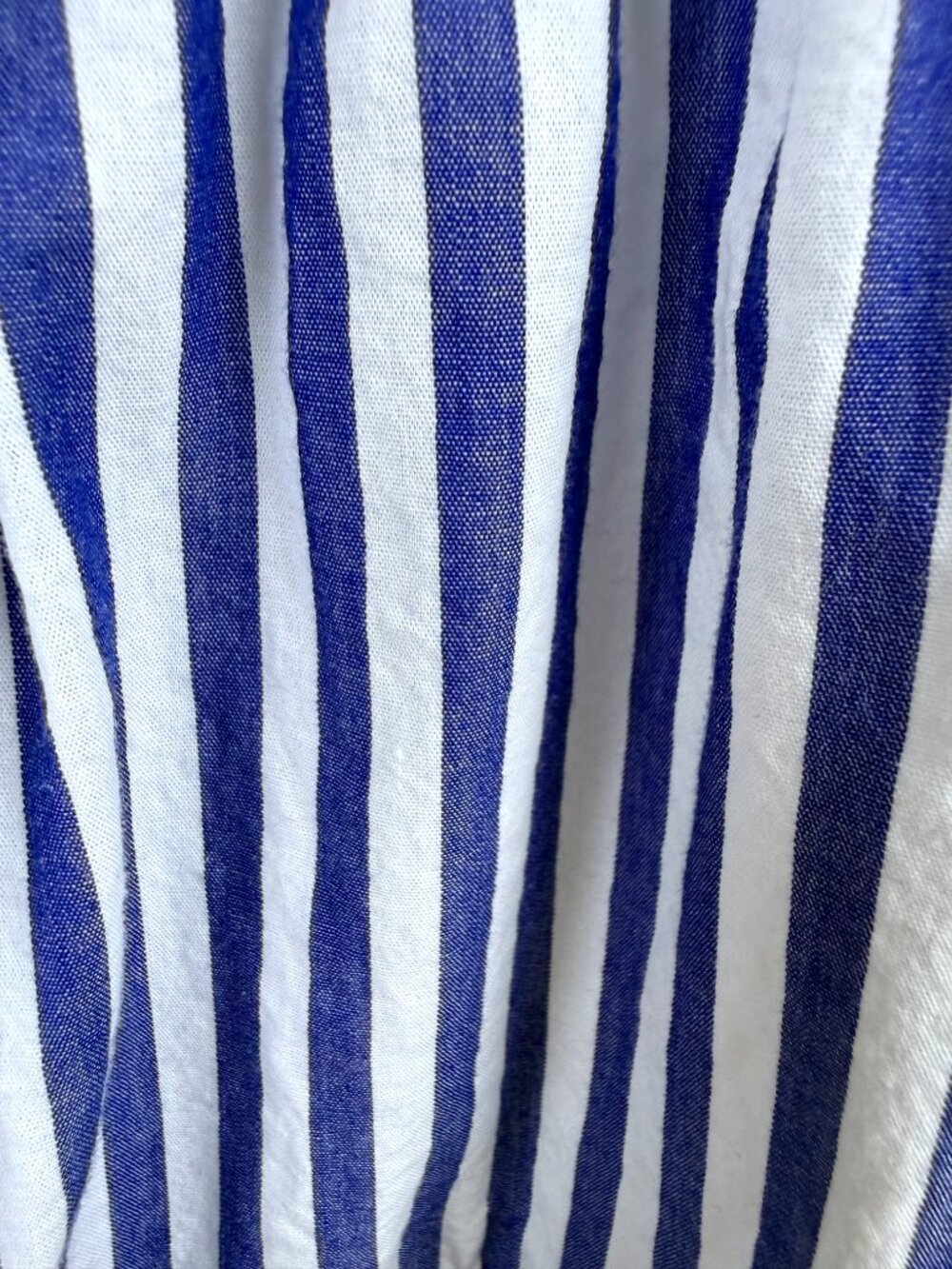 Pomander Place Navy and White Striped V-Neck Tiered Mini Dress - Picture 6 of 9